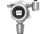 Front view of the Eranntex GTYQ-MIC-500S fixed flameproof single gas detector featuring a 1.7-inch color LCD display and integrated audio-visual alarm strobe.